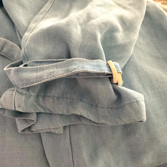 Zara blue cargo pants adjustable belt and ankle ties. Size XL NWOT never worn - Picture 6 of 6